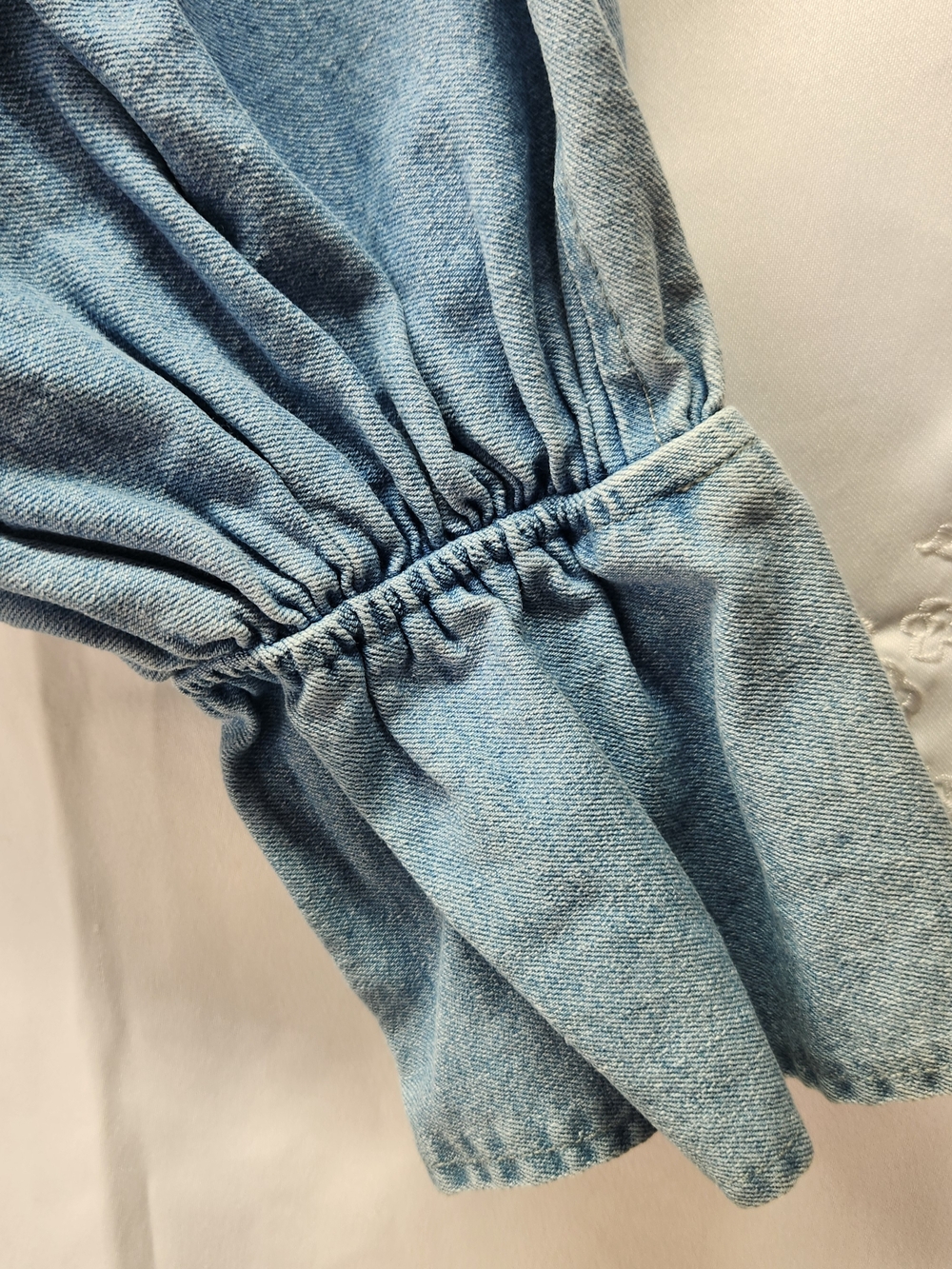 SHEIN Light Blue Denim Ruffle Tie-Back Crop Top - Women - Picture 5 of 5